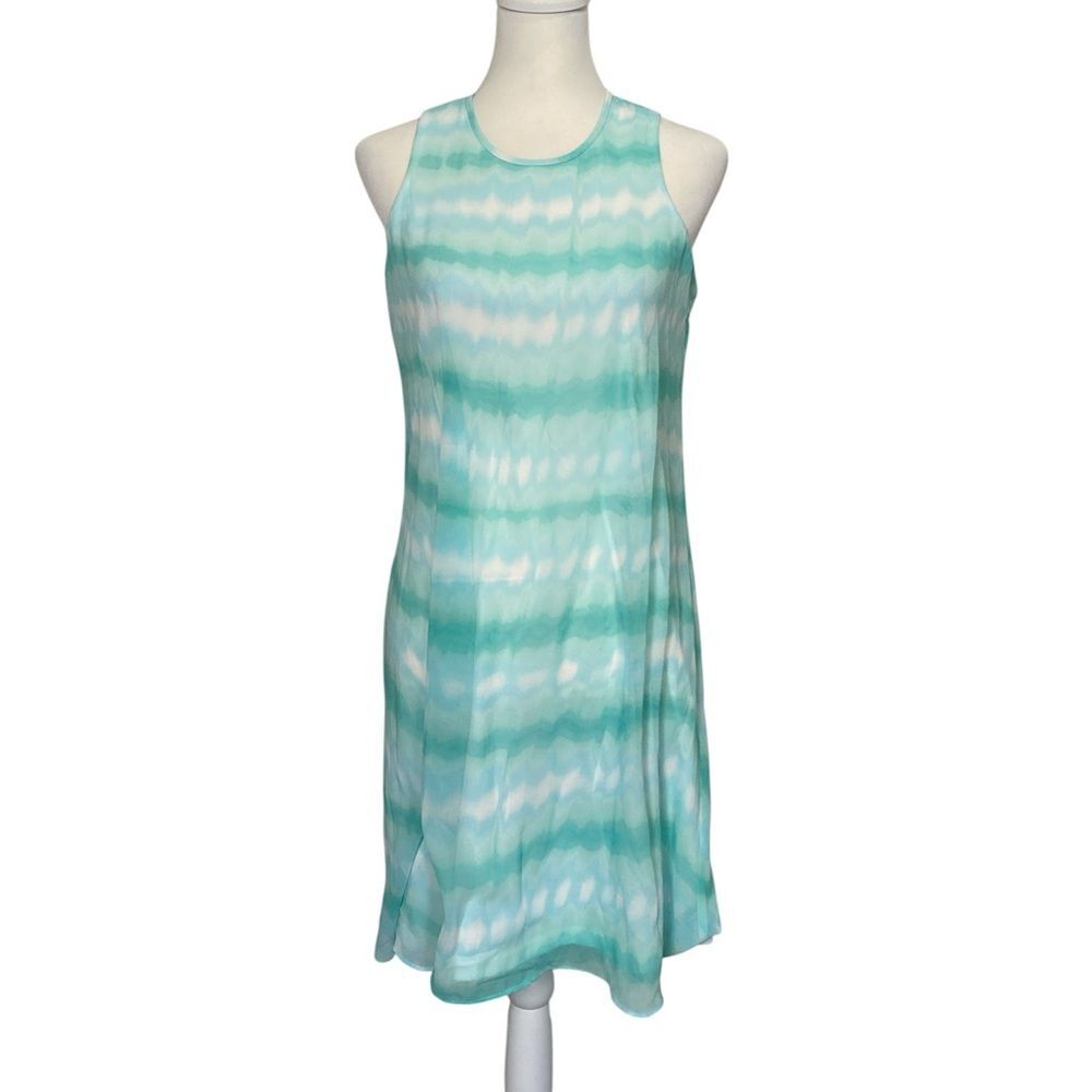 Calvin Klein Aqua Blue Tie Dye Shift Dress Sleeveless Summer Dress Size 4